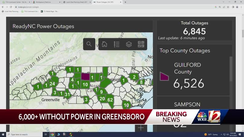 Massive power outage in Greensboro