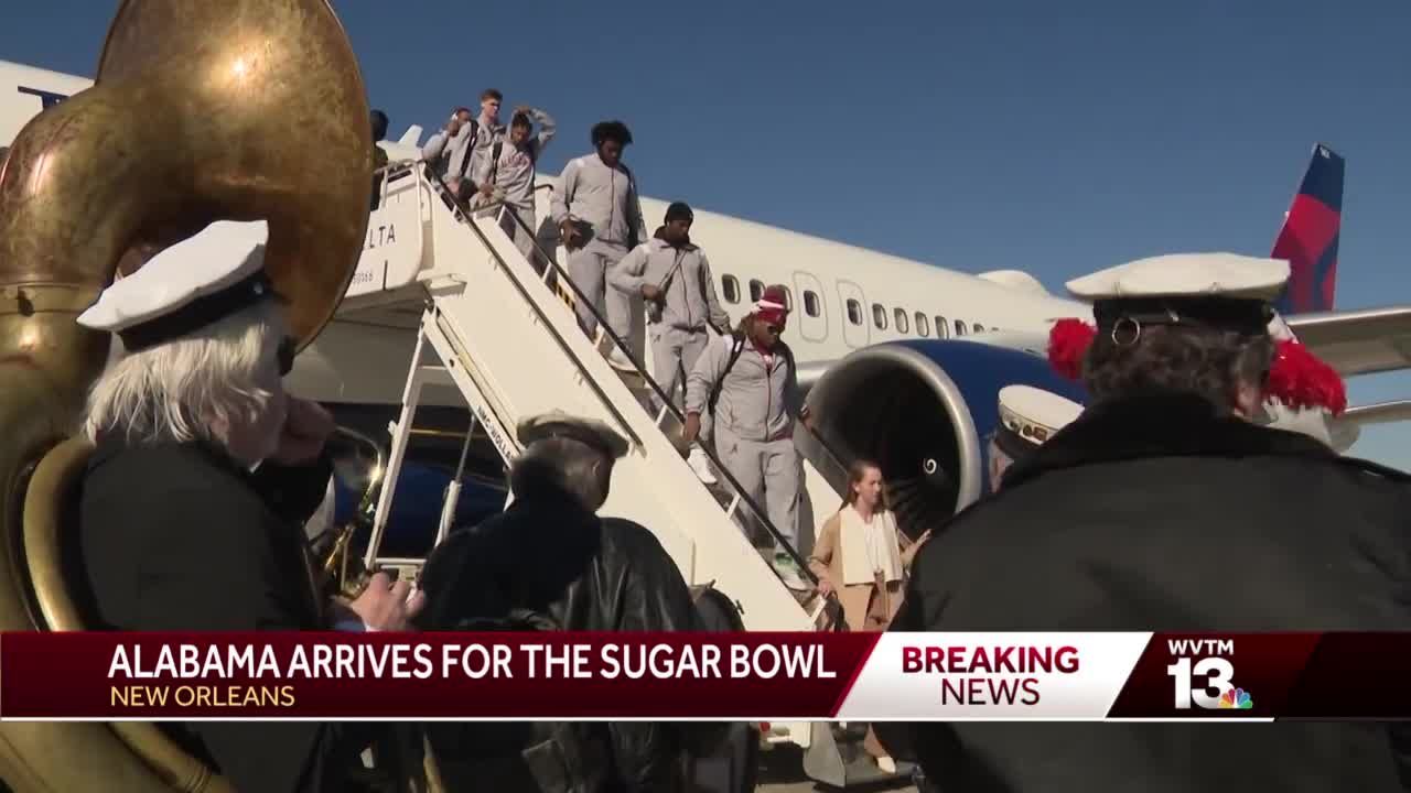 Alabama arrives for the Sugar Bowl