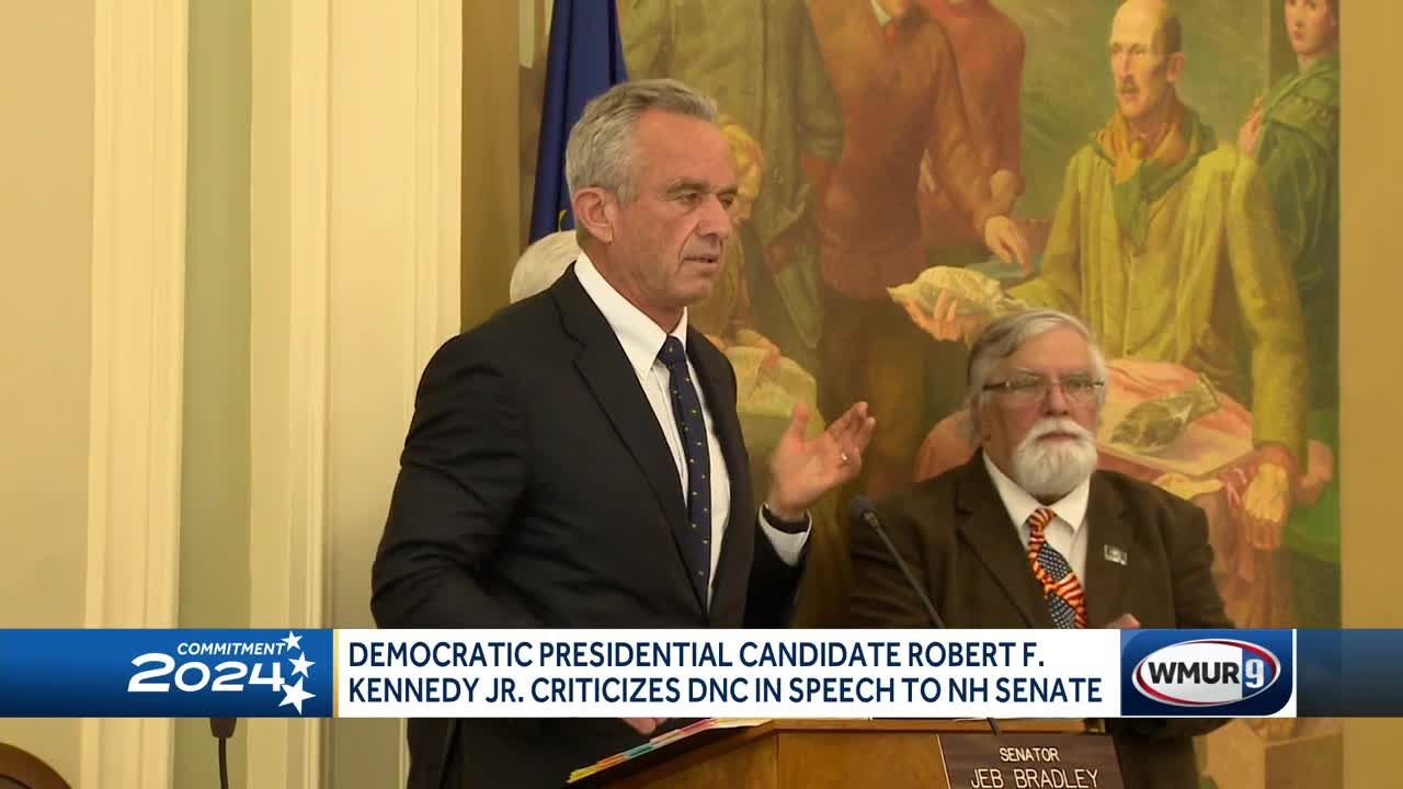 Democratic presidential candidate Robert F. Kennedy Jr. criticizes DNC in speech to NH Senate