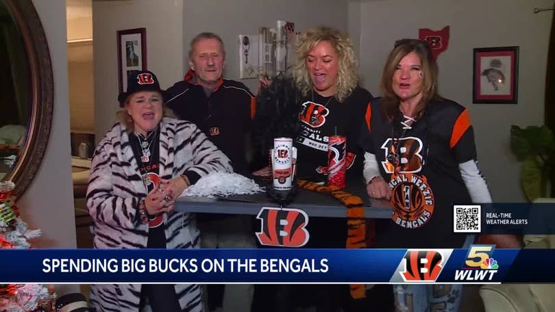 Local Cincinnati Bengals fan using footwear artwork to connect