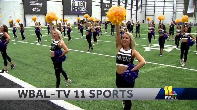 Baltimore Ravens Cheerleaders - Working together makes stunts that