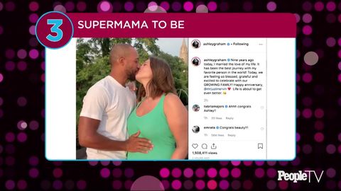 preview for 'Surprise!' Ashley Graham Is Pregnant, Expecting First Child with Husband Justin Ervin