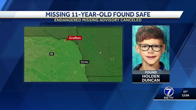 Nebraska State Patrol: Missing 11-Year-Old Boy Holden Duncan Found Safe