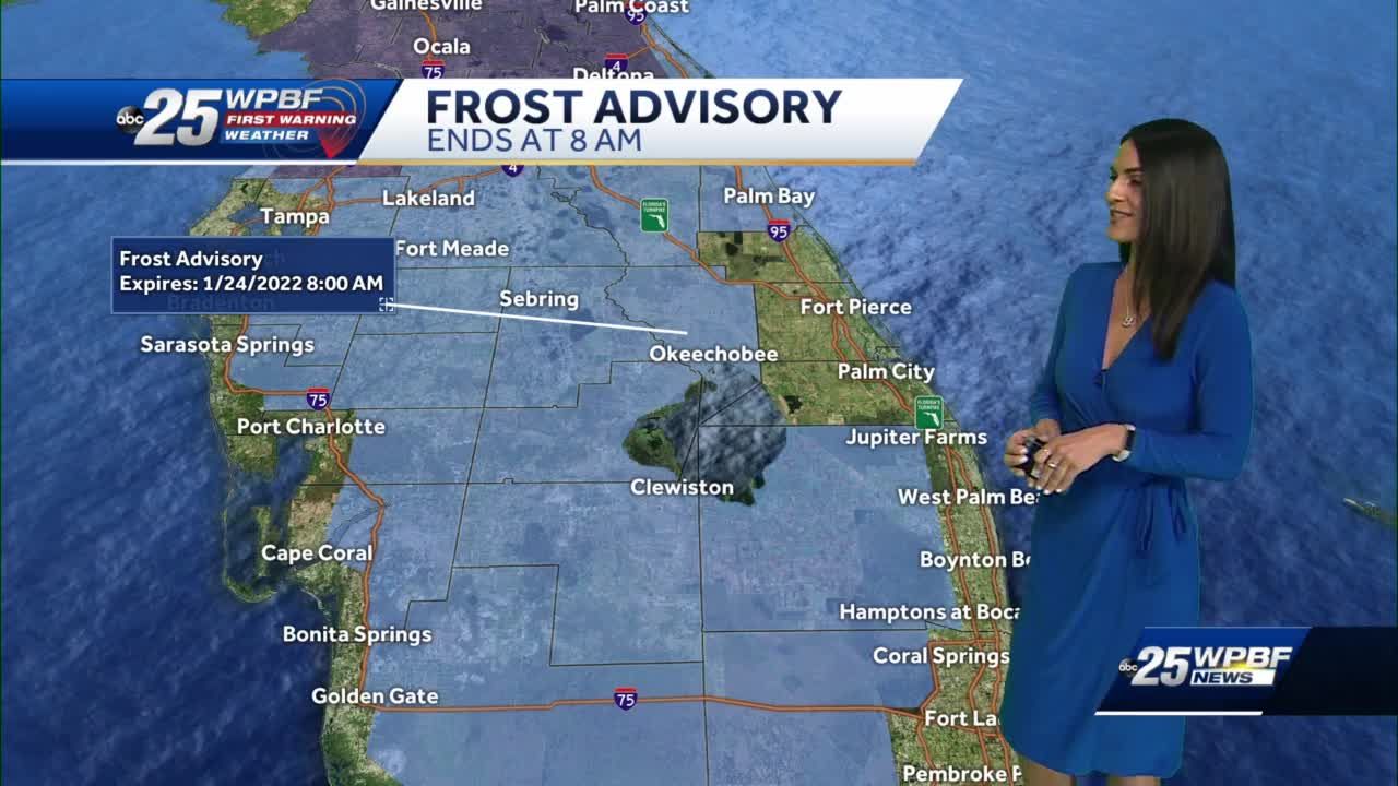 South Florida experiencing Frost Advisories, cold temperatures to start week