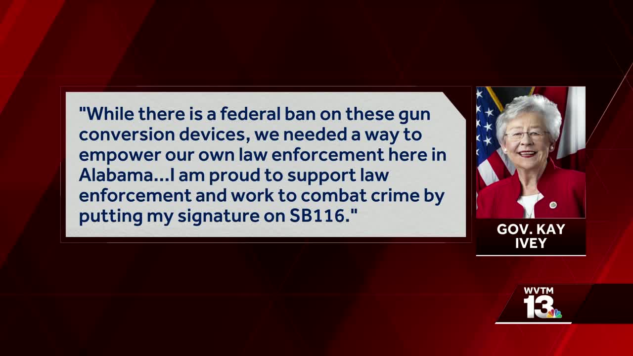 Gov. Ivey signs ban on gun conversion devices in Alabama