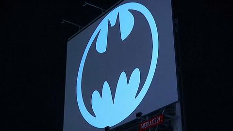 preview for Watch: Batman symbol beamed into sky as caped crusader turns 80