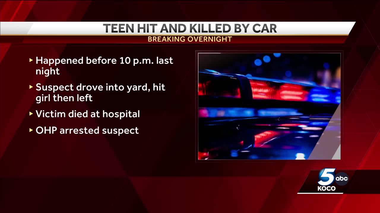 A girl died late Friday after police said she was struck by a vehicle in the backyard of an Oklahoma City home.