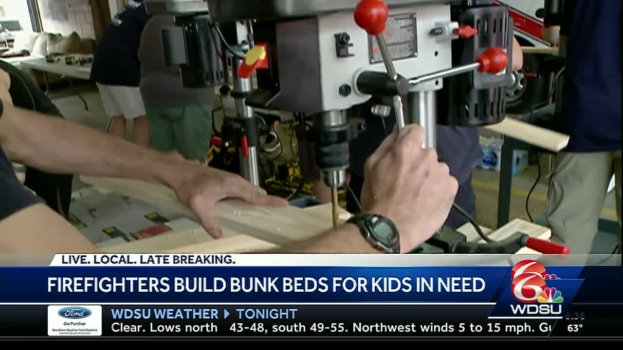 New Orleans Firefighters Build Bunk Beds For Kids In Need