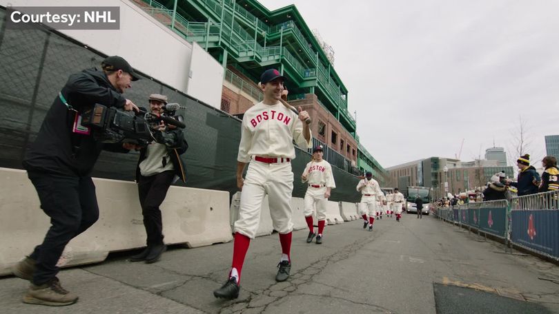 Bruins pull up to Winter Classic in retro Red Sox uniform