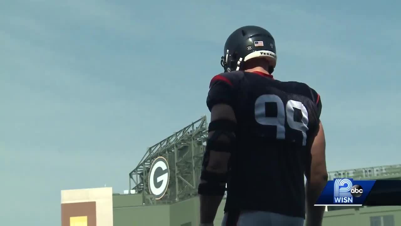 See photos of J.J. Watt in Lambeau Field on game day