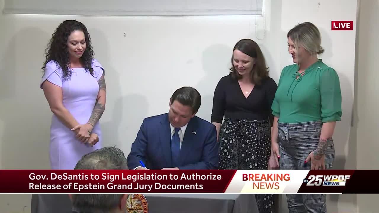Gov. DeSantis signs legislature to authorize release of Jeffrey Epstein grand jury documents