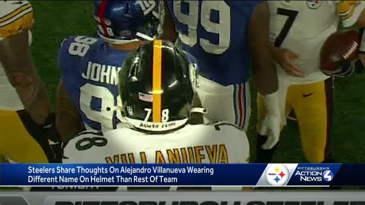 Steelers players share thoughts on Villanueva wearing different name on  helmet than rest of team