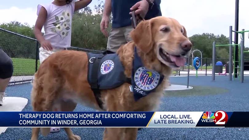 Therapy dog returns to Central Florida after helping Georgia 