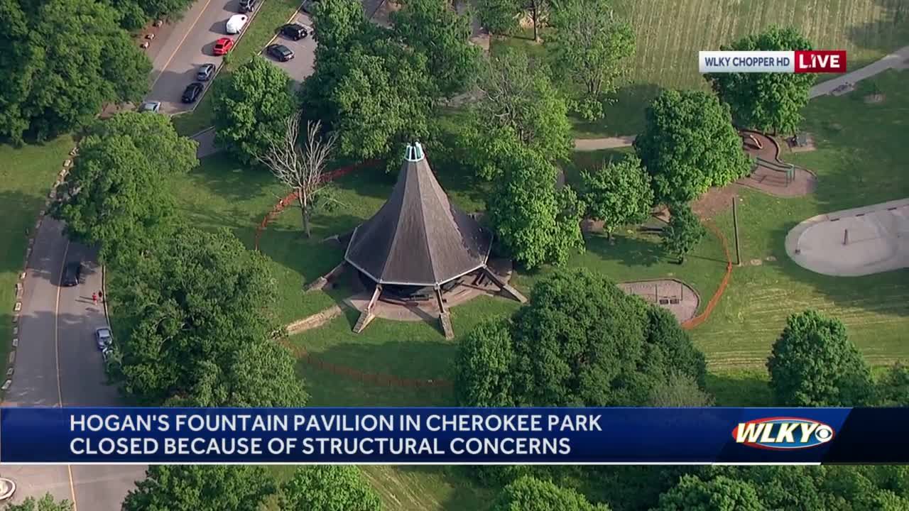 Cherokee Park pavilion closed, as it may be unstable
