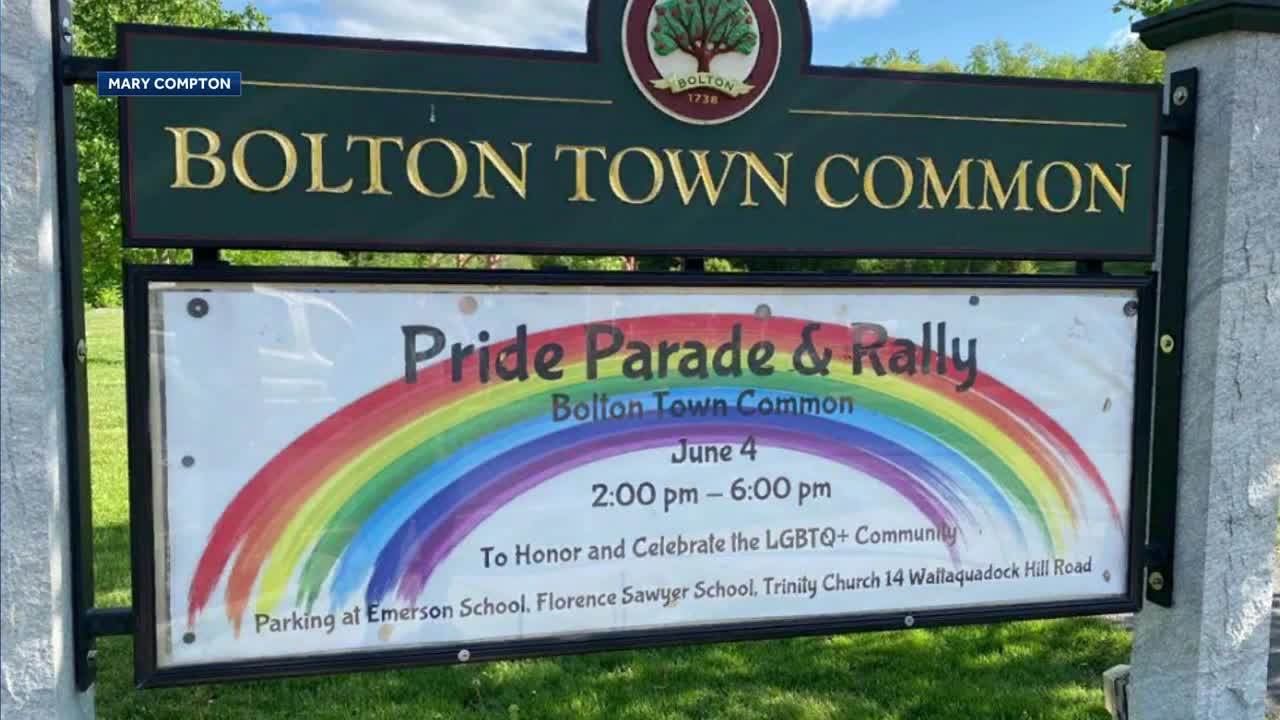 Pride Day banner, town sign vandalized with spray paint, police say