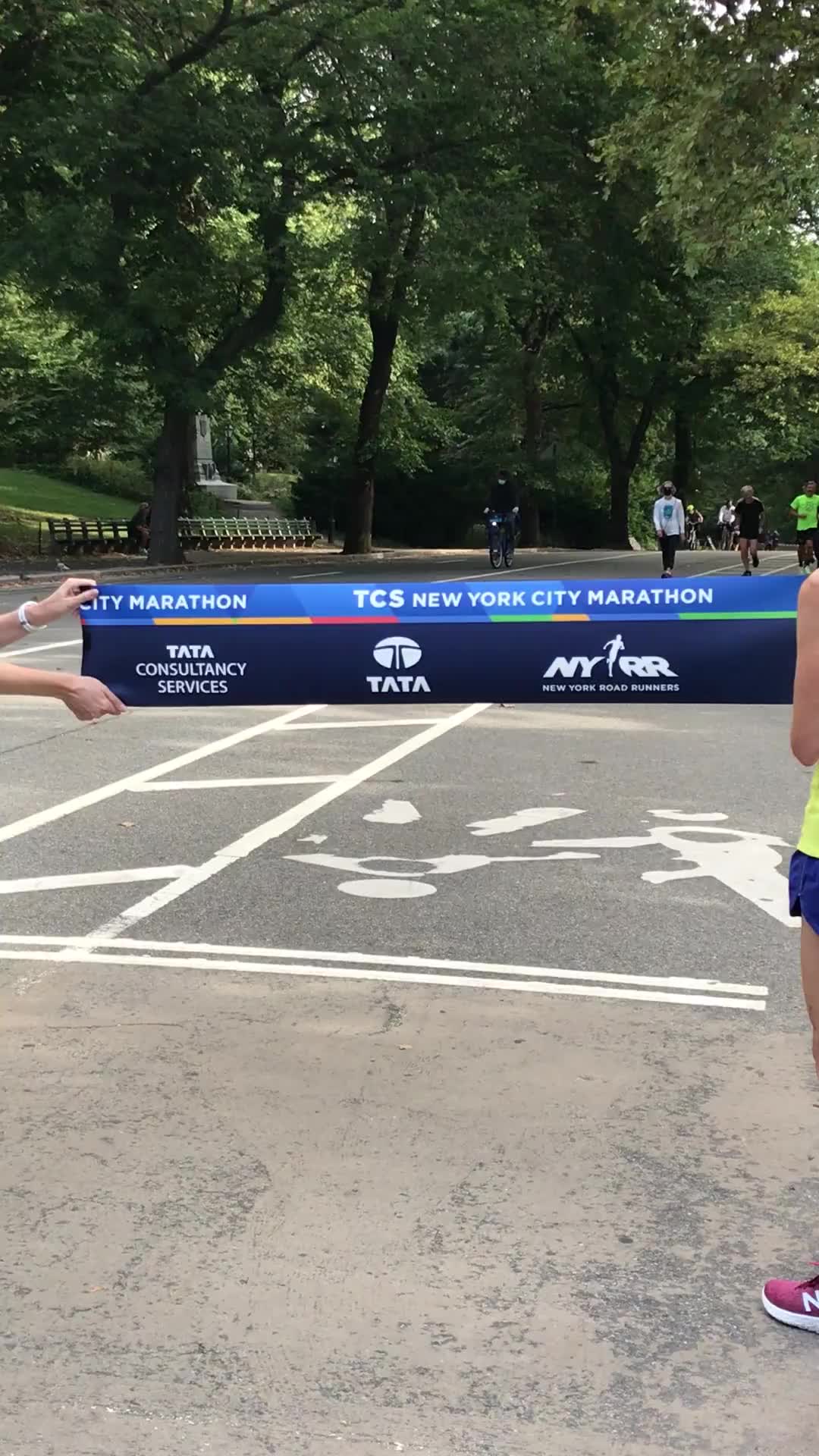 gary muhrcke and his grandson on the 50th anniversary of the nyc marathon