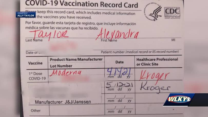 images Janssen Vaccine Card error on louisville woman s vaccine