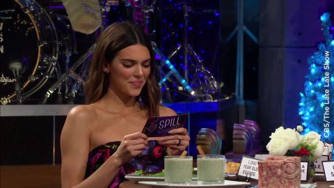 Kendall Jenner And Harry Styles Spill Your Guts On Late Late Show It's the show with gross food and even grosser questions. kendall jenner and harry styles spill