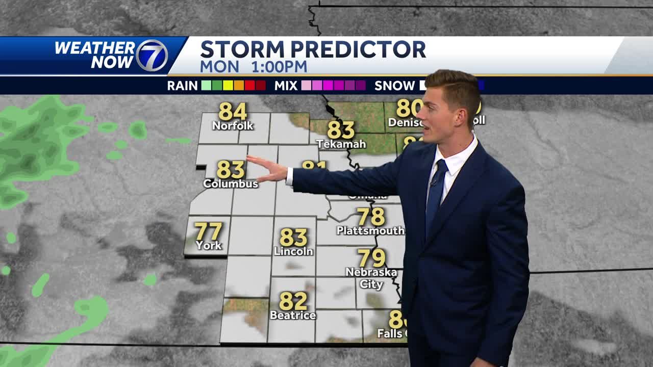 Partly cloudy and warm Monday afternoon