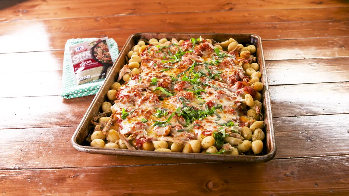 preview for This Sheet Pan Dinner Is The EASIEST Way To Make Gnocchi