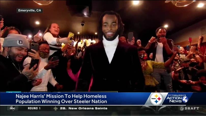 Steelers NFL Pick Najee Harris Sponsored Draft Party at Homeless Shelter  Where He Once Lived