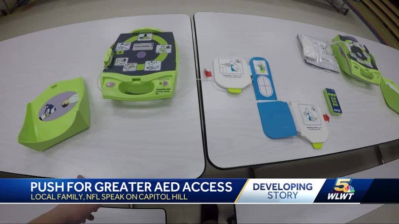 Damar Hamlin speaks at Capitol Hill to introduce Access to AEDs Act