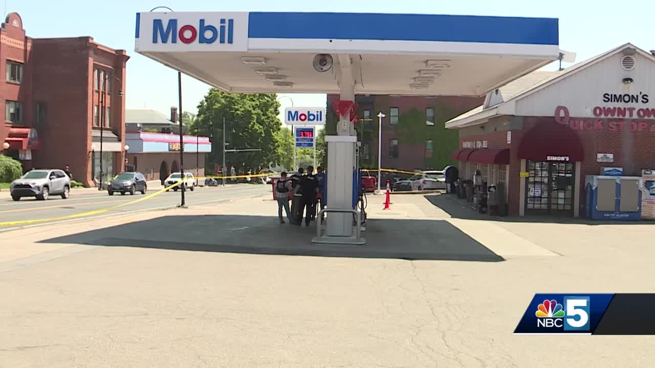 Gunfire incident in downtown Burlington at Mobil gas station