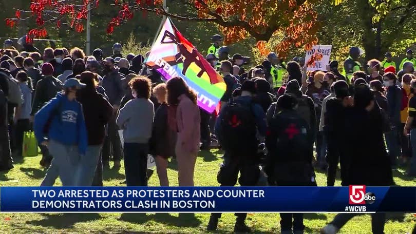 Protesters clash over mask and vaccine mandates at Boston Common