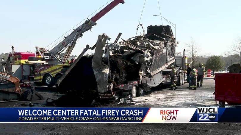 Massive fire caused by deadly tractor-trailer crash on I-85