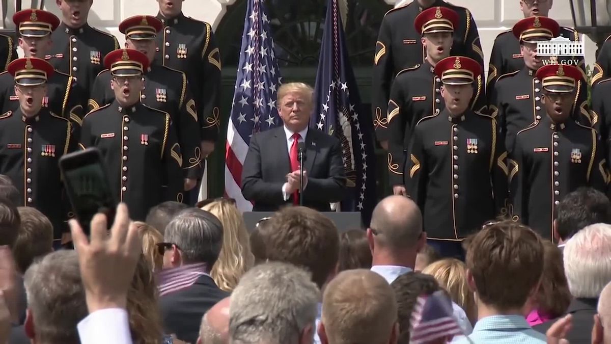 preview for Watch Extremely Patriotic Guy Donald Trump Forget The Words To 'God Bless America'