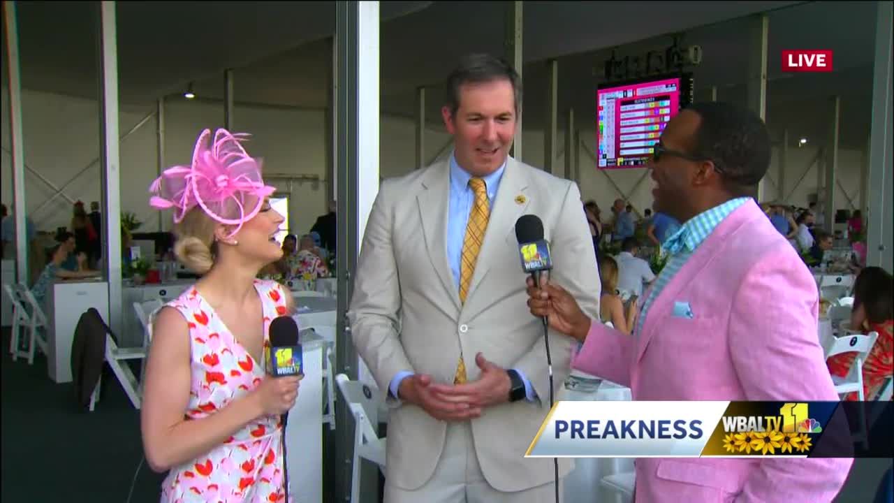 Johnny O talks with 11 News on Preakness Saturday