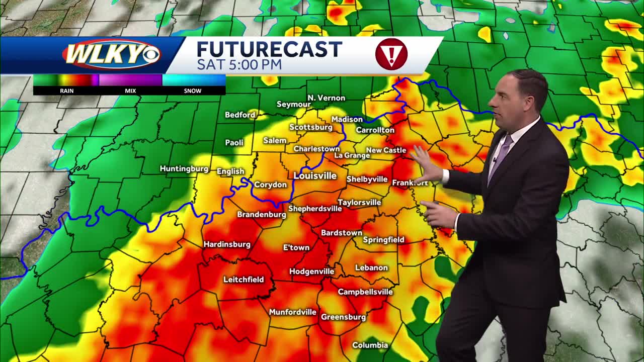 2 rounds of showers and storms on Saturday