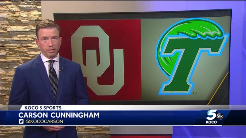 Oklahoma paints Tulane's Green Wave logo on field after game moved to  Norman due to Hurricane Ida 