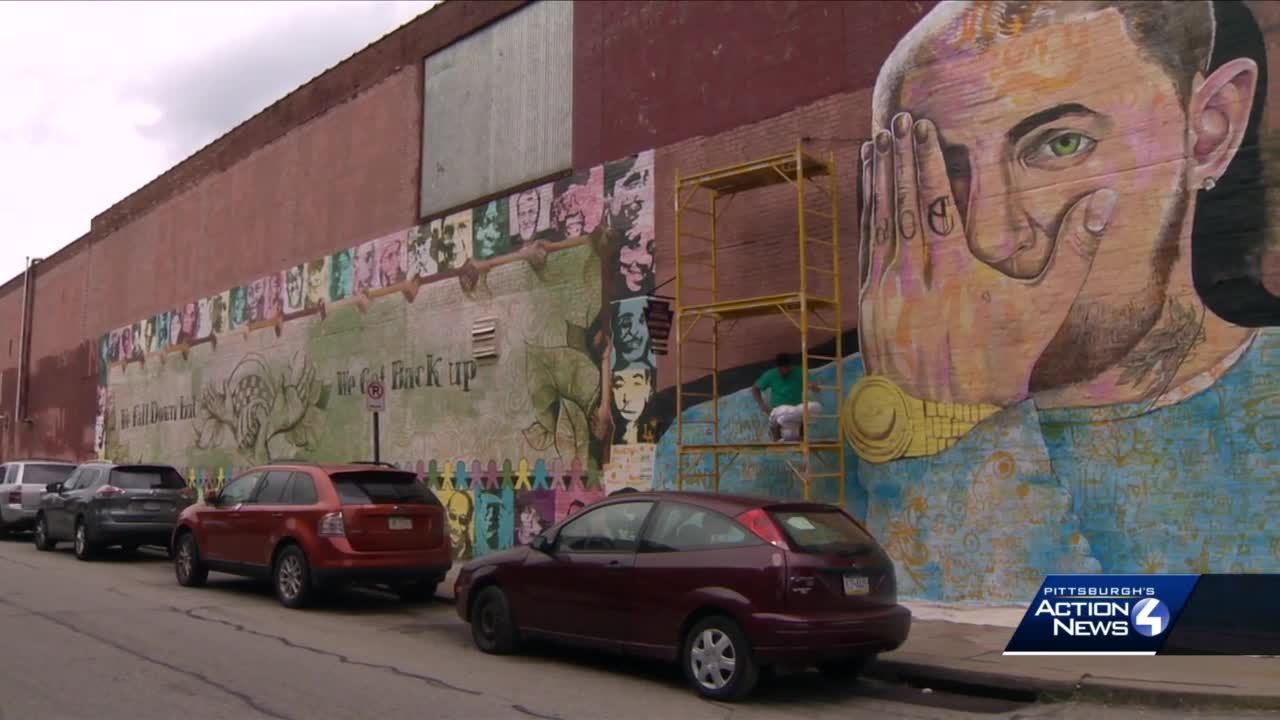 Artist creating mural for late Pittsburgh rapper Mac Miller at site of his  former recording studio