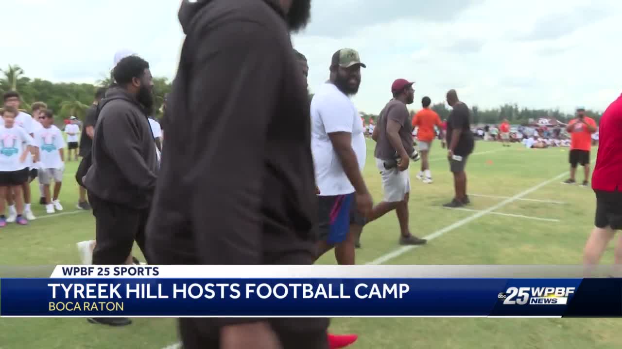 NFL star Tyreek Hill hosts camp at Dowling Catholic High School