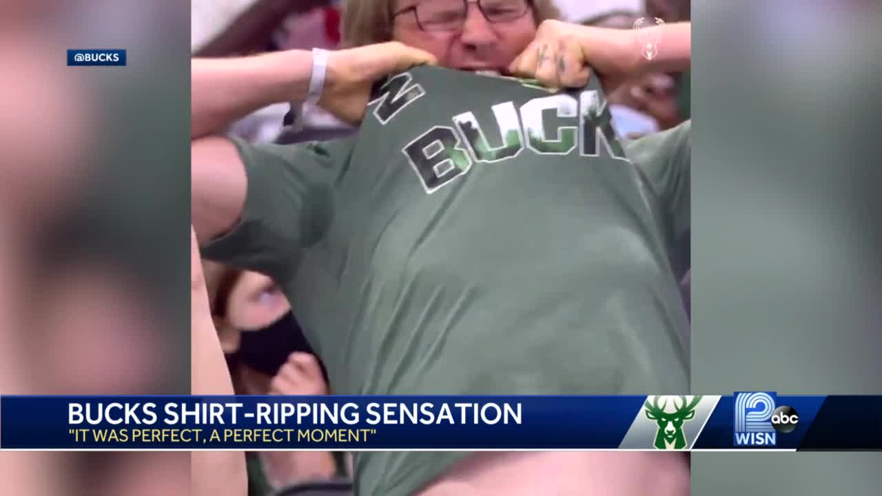 milwaukee bucks fan rips shirt