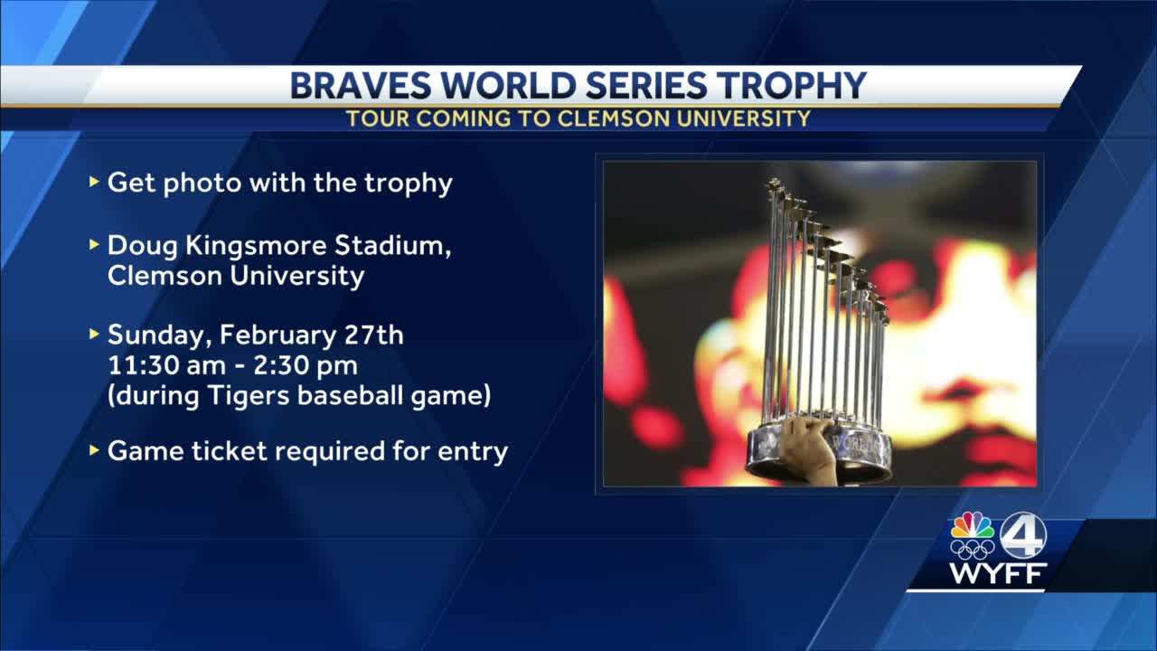 The Atlanta Braves are bringing the World Series Trophy to the