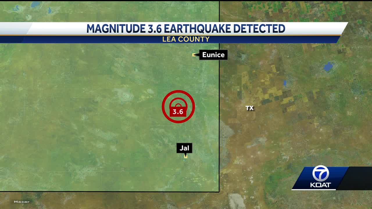 Magnitude 3.6 earthquake centered in southeast New Mexico