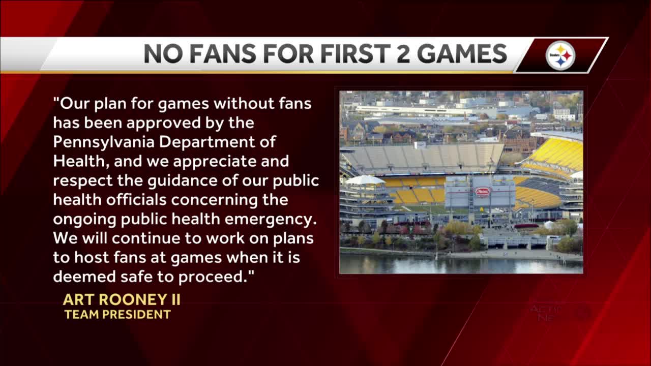 Pittsburgh Steelers will have no fans at first 2 home games, team tells  season ticket holders