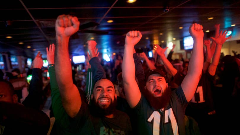 Fire, chaos erupts in Philly as rowdy Eagles fans celebrate Super