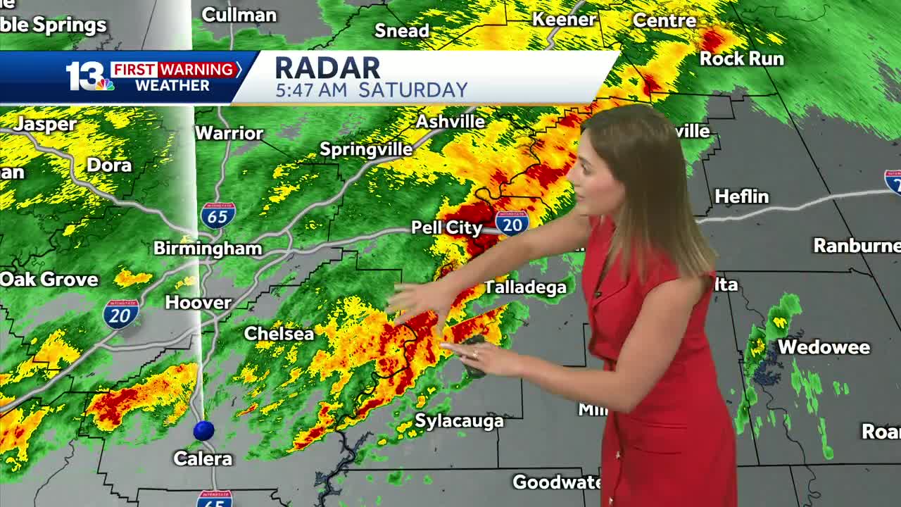Severe thunderstorm watch for Alabama early Saturday. Rounds of weekend storms.
