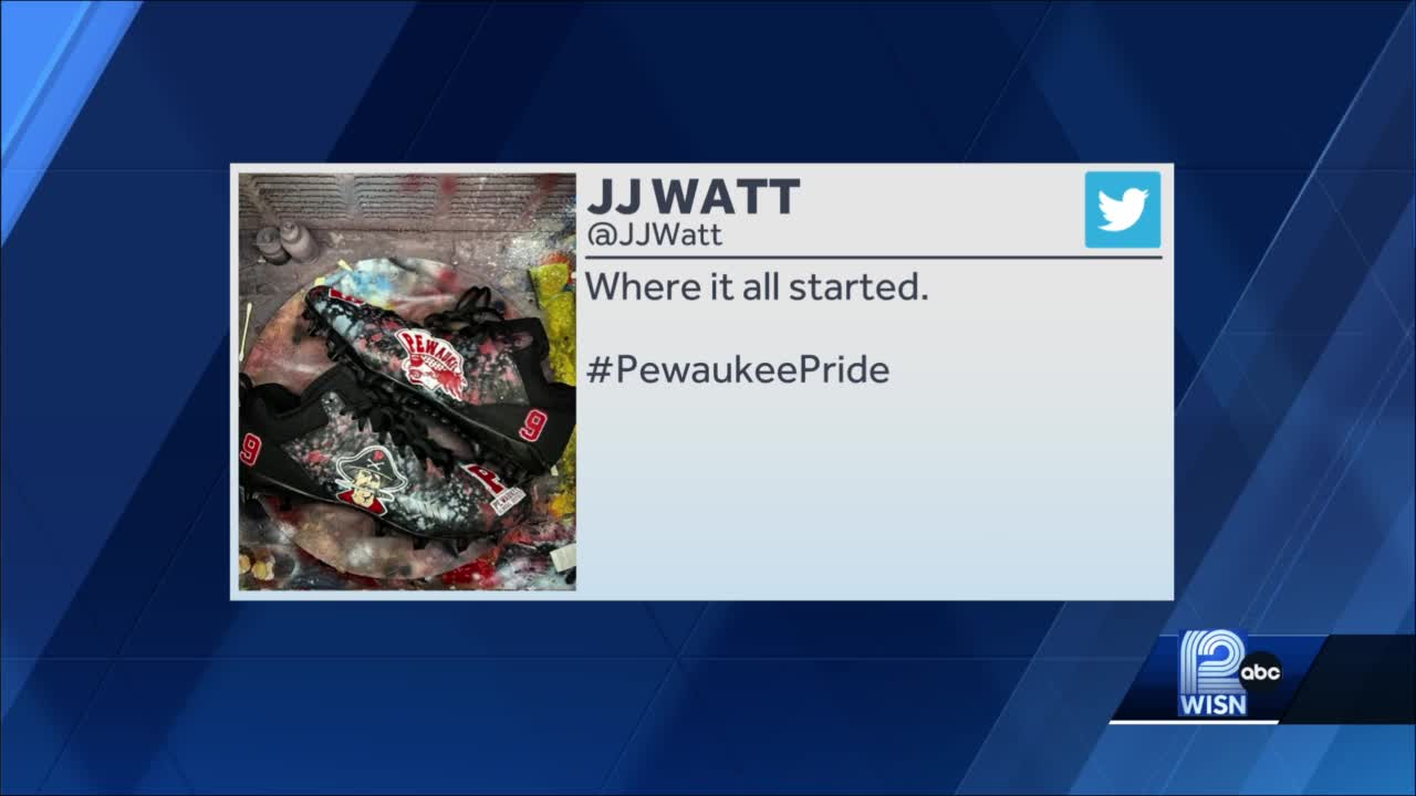 Wearing Pewaukee cleats, J.J. Watt records a sack for Arizona