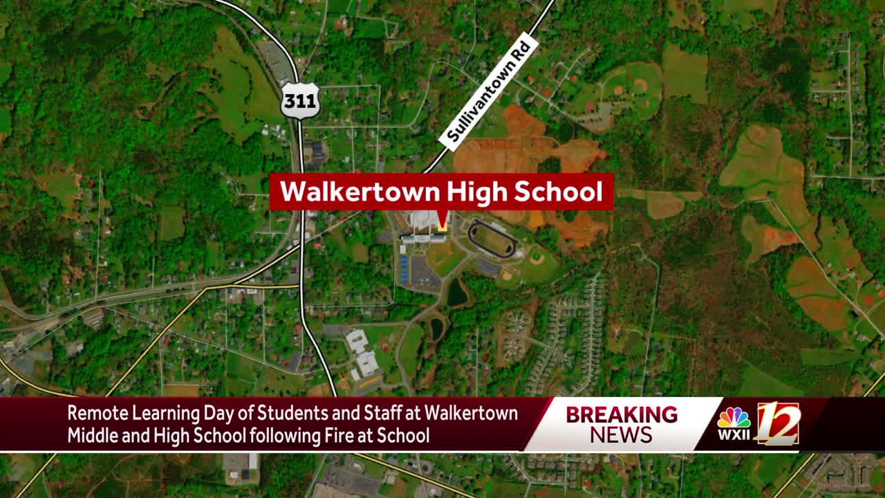 Walkertown Middle and High Schools will have remote learning day Wednesday after fire on campus