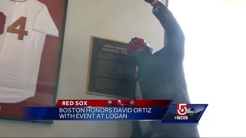 Retired numbers of past players for the Boston Red Sox at JetBlue