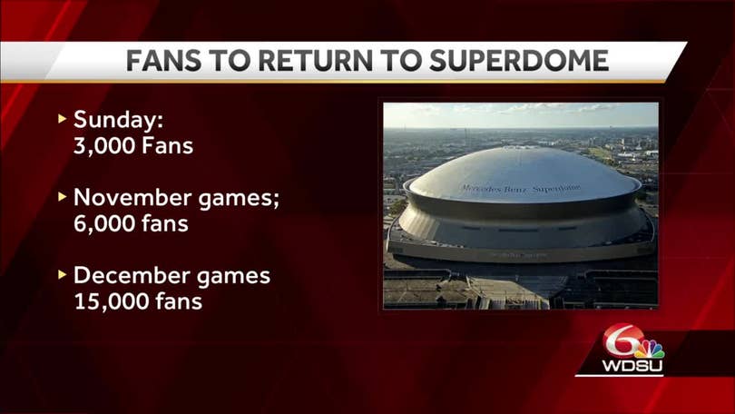 6,000 Saints fans will be allowed in Mercedes-Benz Superdome for