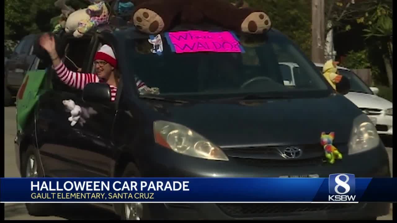 Gault Elementary School teachers host car and bicycle Halloween parade