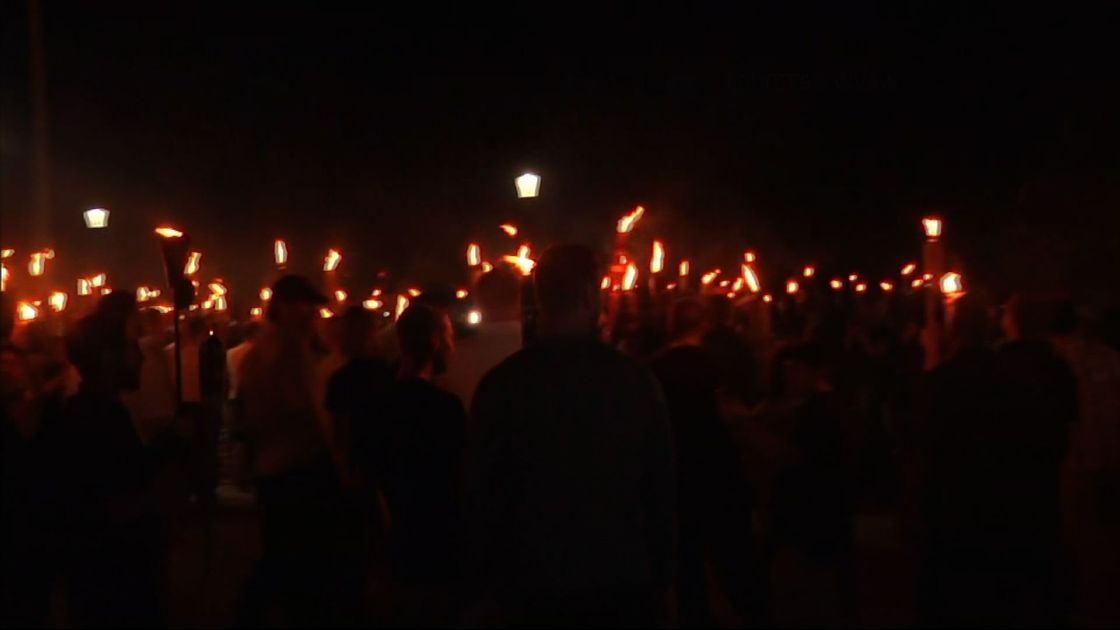 preview for Violence Breaks Out At Torch-Lit Rally in Va.