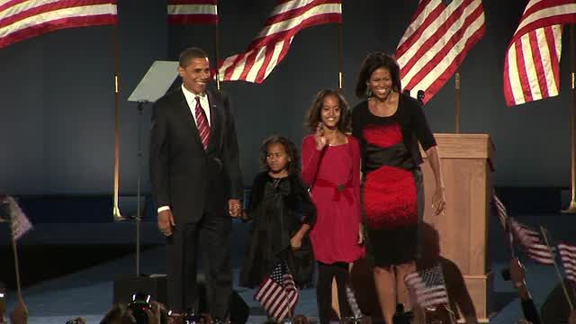 preview for Barack and Michelle Obama after winning the 2008 election