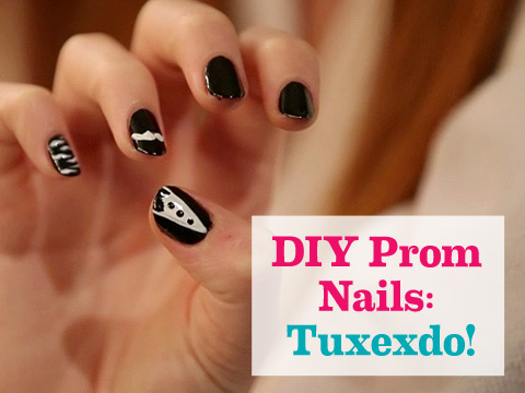 preview for Try Cool Tuxedo Nail Art for Prom!