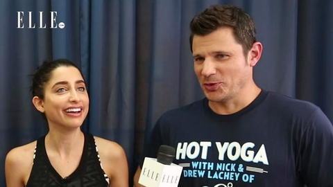 preview for Nick and Drew Lachey Do Hot Yoga with Elle.com’s Julie Schott